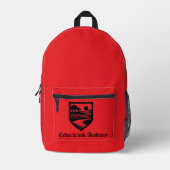 Aangepaste School Naam & Embleem Heldere Rode Rugz Bedrukte Rugzak (Voorkant)