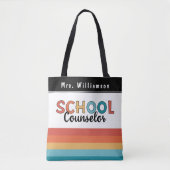 Aangepaste schoolbegeleider Retro counselor Tote Bag (Voorkant)