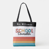 Aangepaste schoolbegeleider Retro counselor Tote Bag (Achterkant)