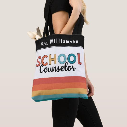 Aangepaste schoolbegeleider Retro counselor Tote Bag (Dichtbij)