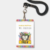 Aangepaste schoolbenodigdheden badge (Voorzijde met lanyard)