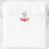 Aangepaste schoolbenodigdheden ronde sticker (Tas)