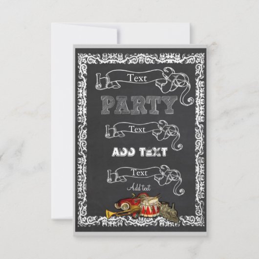 Aangepaste schoolbord jongens feest uitnodiging re (Voorkant)