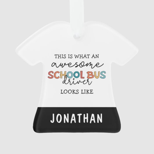 Aangepaste schoolbuswaardering Funny Gift Ornament (achterkant)