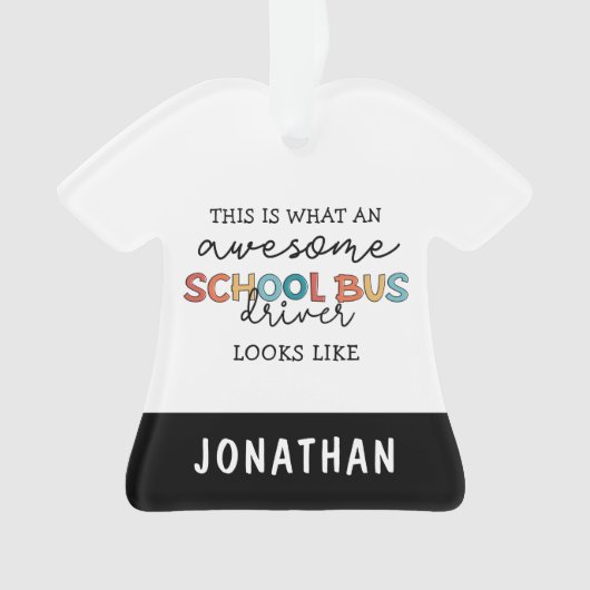 Aangepaste schoolbuswaardering Funny Gift Ornament (voorkant)