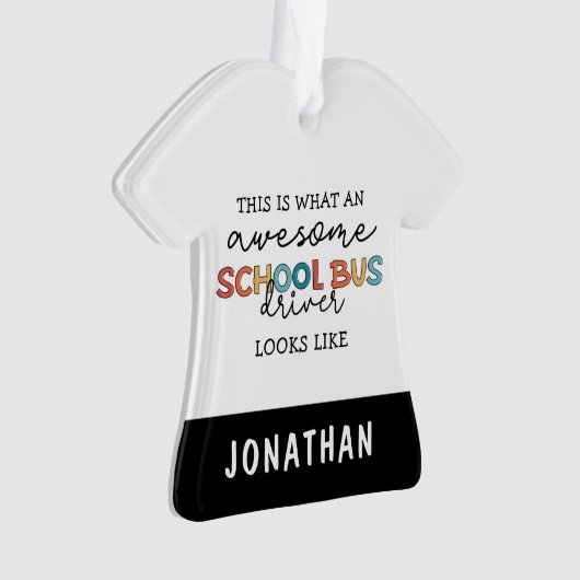 Aangepaste schoolbuswaardering Funny Gift Ornament (voorkant)