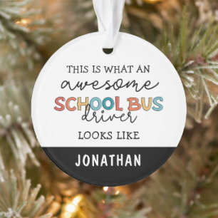 Aangepaste schoolbuswaardering Funny Gift Ornament