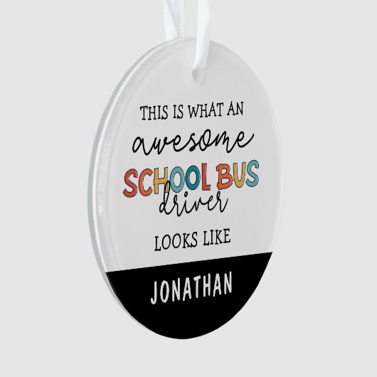 Aangepaste schoolbuswaardering Funny Gift Ornament (voorkant)