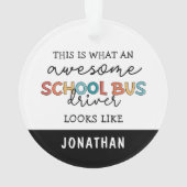 Aangepaste schoolbuswaardering Funny Gift Ornament (achterkant)