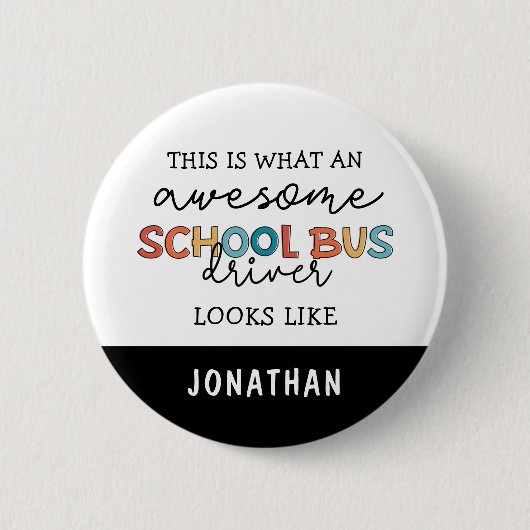 Aangepaste schoolbuswaardering Funny Gift Ronde Button 5,7 Cm (Voorkant)