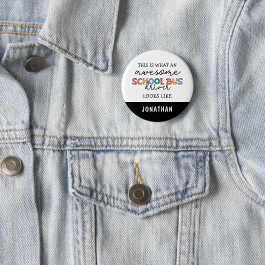 Aangepaste schoolbuswaardering Funny Gift Ronde Button 5,7 Cm (In situ)