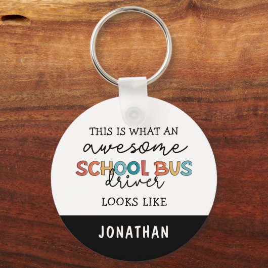 Aangepaste schoolbuswaardering Funny Gift Sleutelhanger (Voorkant)