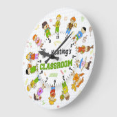 Aangepaste schooldocent klaslokaalklasse grote klok (Hoek)