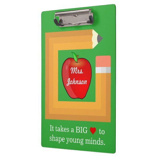 Aangepaste schooldocent op persoonlijke titel doce klembord (Links)