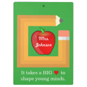 Aangepaste schooldocent op persoonlijke titel doce klembord (Achterkant)