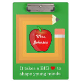 Aangepaste schooldocent op persoonlijke titel doce klembord (Voorkant)