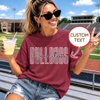 Aangepaste schoolgeest, gepersonaliseerd voetbalte t-shirt