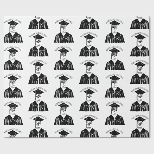 Aangepaste schoolnaam en Afstuderen jaar Cadeaupapier (Vlak)