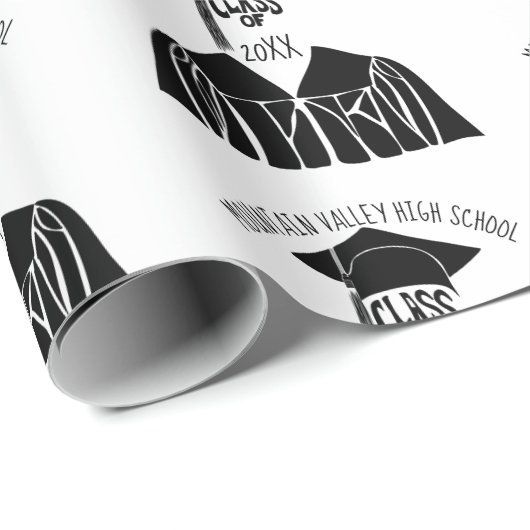 Aangepaste schoolnaam en Afstuderen jaar Cadeaupapier (Rol Hoek)