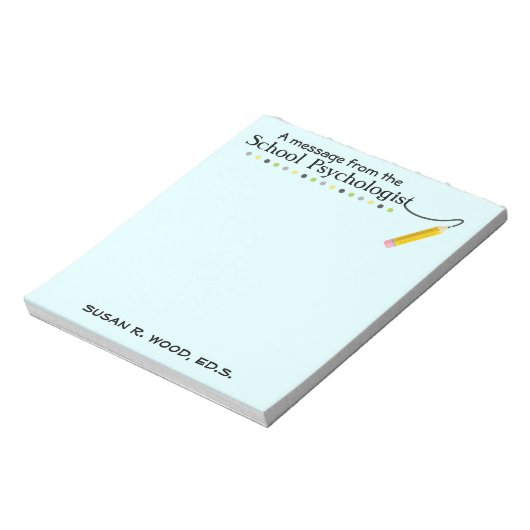 Aangepaste schoolpsycholoog notitieblok (Linkerzijde)