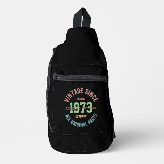 Aangepaste schooltas naam jaar vintage klassieker sling bag (Voorkant)