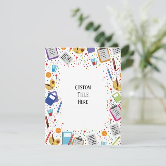 Aangepaste schooluitnodiging kaart (Staand voorkant)