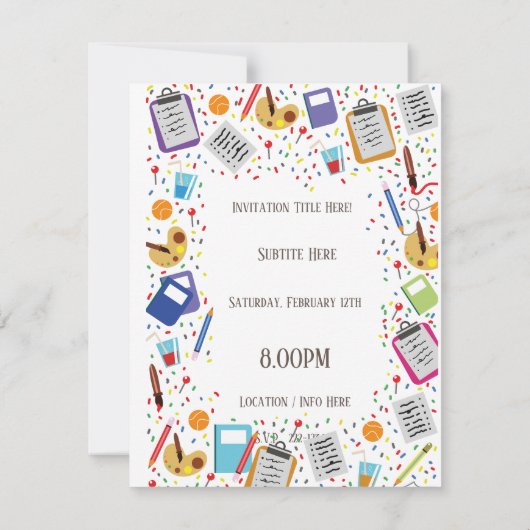 Aangepaste schooluitnodiging kaart (Achterkant)