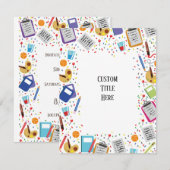 Aangepaste schooluitnodiging kaart (Voorkant / Achterkant)