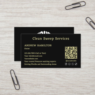 Aangepaste schoonmaakservice Eenvoudige moderne Sj Visitekaartje