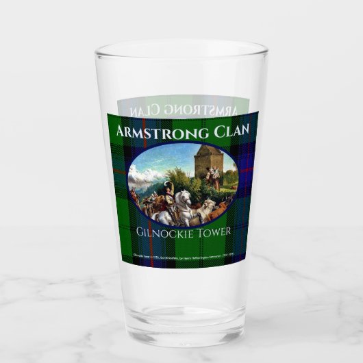 Aangepaste Schotse Armstrong Clan Gilnockie Painti Glas (Voorkant)