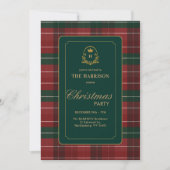 Aangepaste Schotse ruit Kerstfeest Uitnodiging  (Voorkant)
