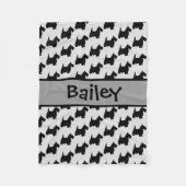 Aangepaste Schotse Terriër Hond Silhouet Fleece Deken (Voorkant)