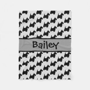 Aangepaste Schotse Terriër Hond Silhouet Fleece Deken