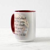 Aangepaste Schrift Leeuw Achtergrond Koffie Mok (Voorkant links)