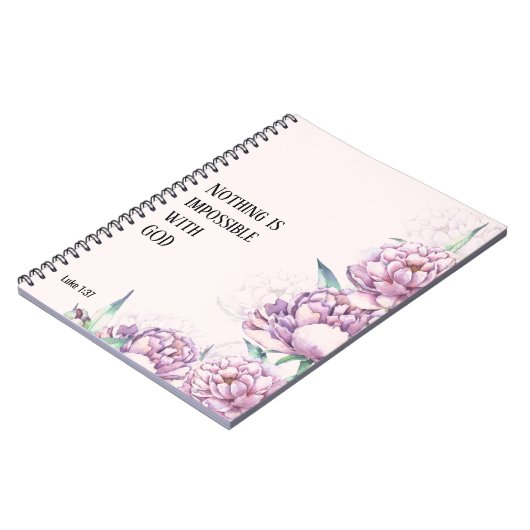 AANGEPASTE Schrift vers Luke 1:37 - Gebedsjournaal Notitieboek (Linkerzijde)