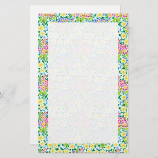 Aangepaste schrijfbenodigdheden, laptop, primroze briefpapier (Voorkant / Achterkant)