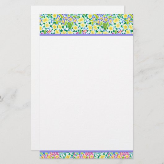 Aangepaste schrijfbenodigdheden, laptop, primroze briefpapier (Voorkant / Achterkant)