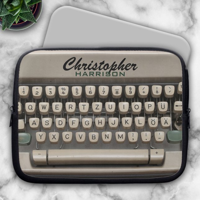 Aangepaste  schrijfmachine laptop sleeve (Creator heeft geüpload)