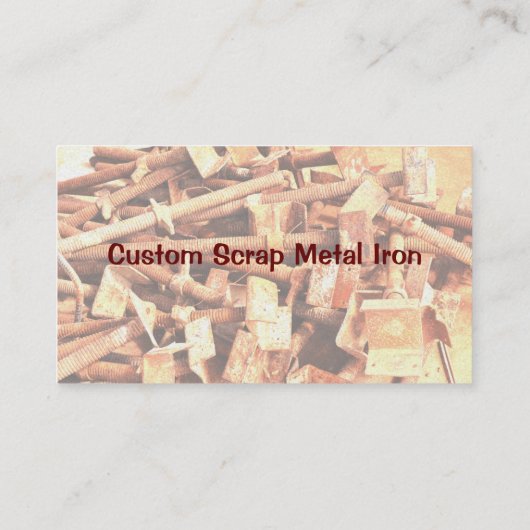 Aangepaste schroot metaal ijzer recyclers visitekaartje (Achterkant)