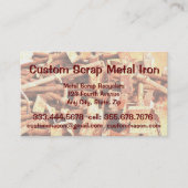 Aangepaste schroot metaal ijzer recyclers visitekaartje (Voorkant)