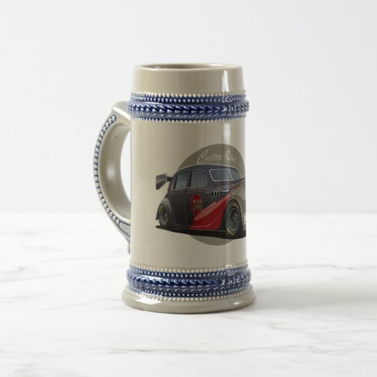 Aangepaste sci-fi retro raceauto bierpul (Voorkant links)