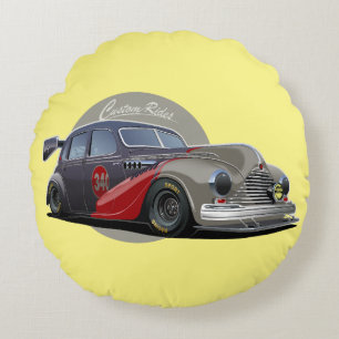 Aangepaste sci-fi retro raceauto rond kussen