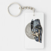 Aangepaste sci-fi retro raceauto sleutelhanger (Voorkant)