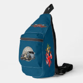 Aangepaste sci-fi retro raceauto sling bag (Rechterhoek)
