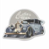 Aangepaste sci-fi retro raceauto sticker (Voorkant)