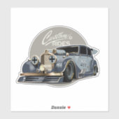 Aangepaste sci-fi retro raceauto sticker (Vel)