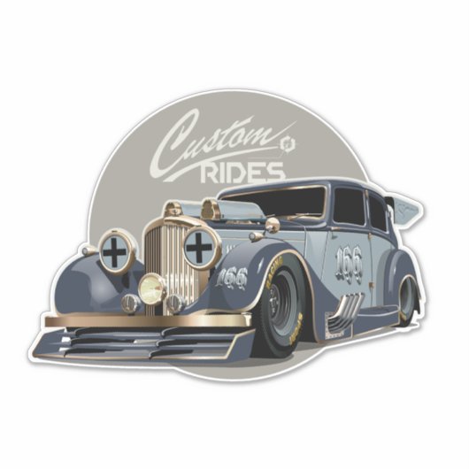Aangepaste sci-fi retro raceauto sticker (Voorkant)