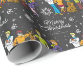 Aangepaste Scooby-Doo Gang-kerstsnowflake Cadeaupapier (Rol Hoek)