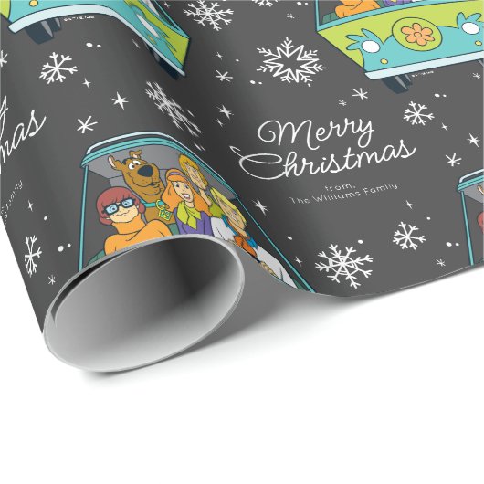 Aangepaste Scooby-Doo-kerstsnowflake Cadeaupapier (Rol Hoek)