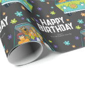 Aangepaste Scooby-Doo Mystery Machine Happy Birthd Cadeaupapier (Rol Hoek)